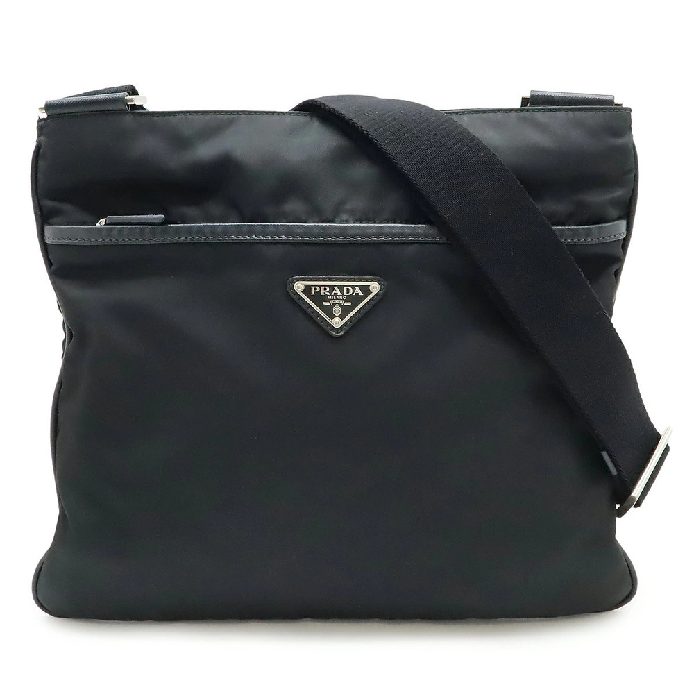 Prada Tessuto Crossbody Bag Leather NERO Black